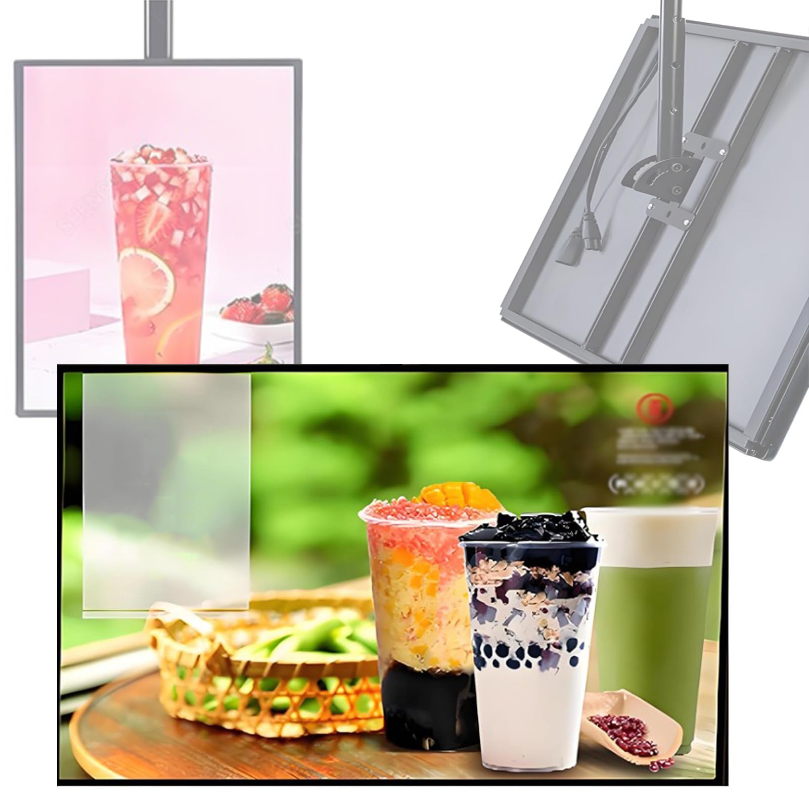 Tablero publicitario con Caja de luz LED para Tiendas, Tablero de menú retroiluminado Ultrafino para restaurantes y Tiendas, Pantalla LED Horizontal/Vertical HorizontalScreen-30×40cm