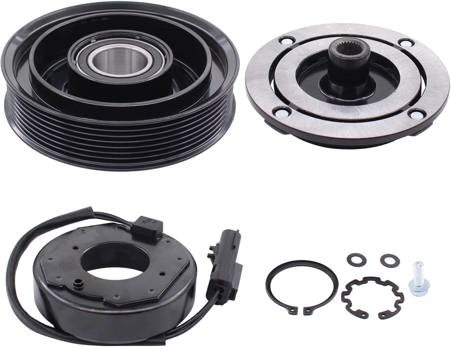 ApplianPar A/C AC Compressor Clutch Assembly Kit Pulley Coil Set for Grand Cherokee 5.7L V8 2011-2020
