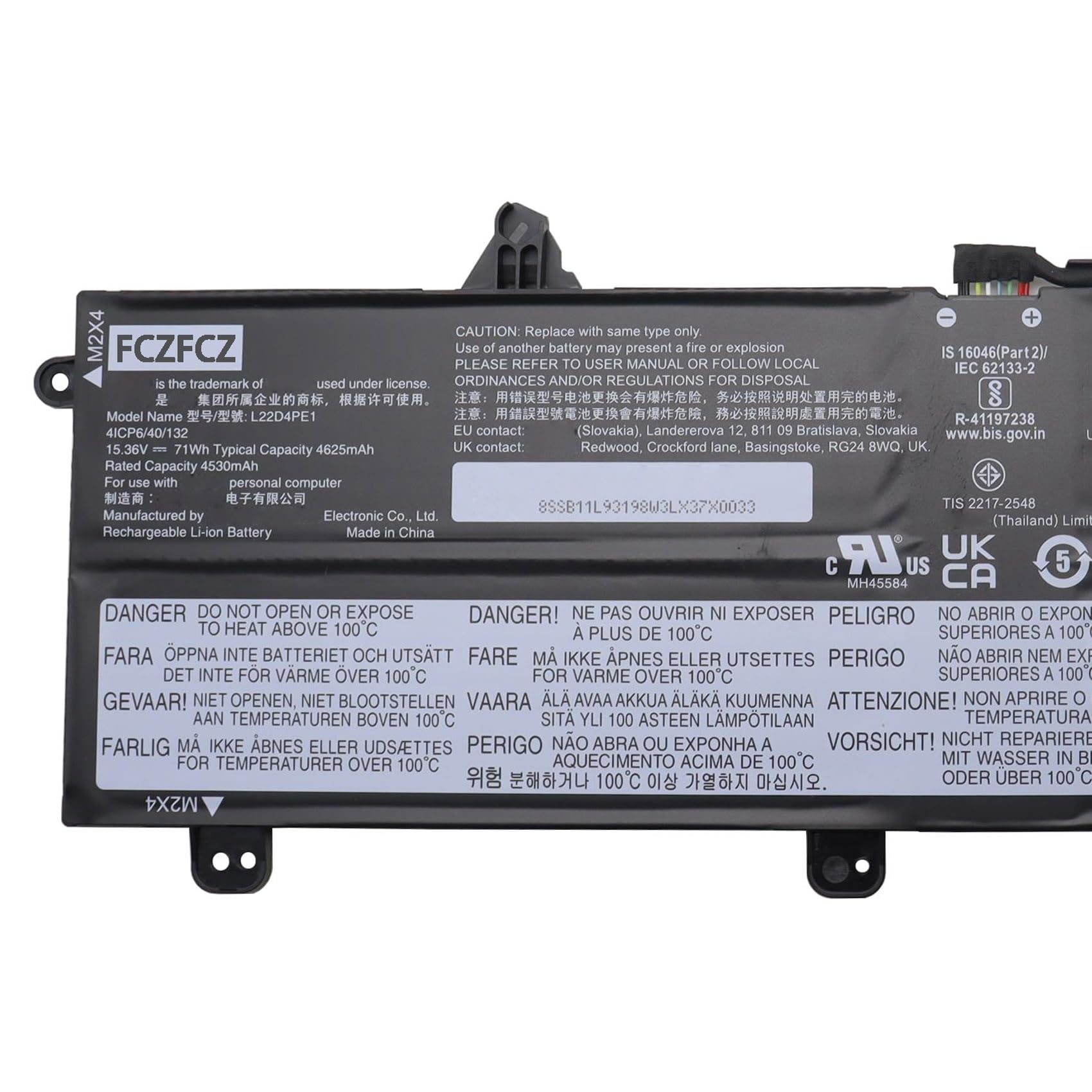 Amazon.com: FCZFCZ L22D4PE1 Battery 71Wh Replacement for Lenovo