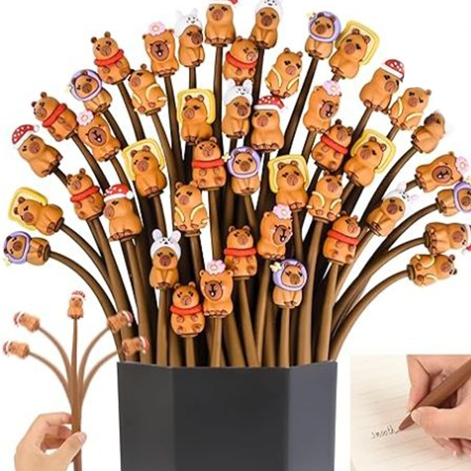 Capybara - Penne divertenti per studenti, matite da 0,5 mm per pianificare scuola, classe, studio, appunti, diari, lavoro