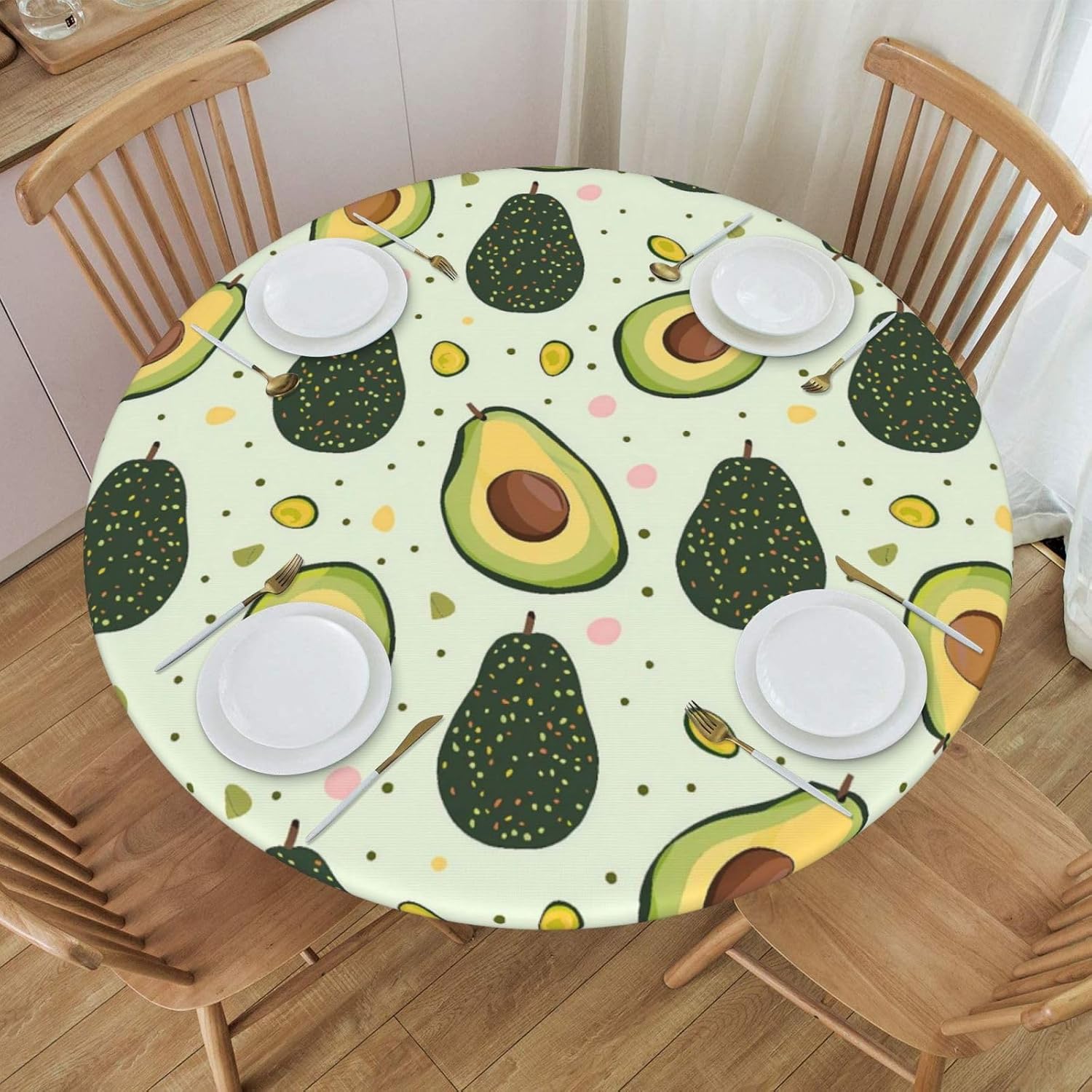 Avocado 3 Print Round Tablecloth