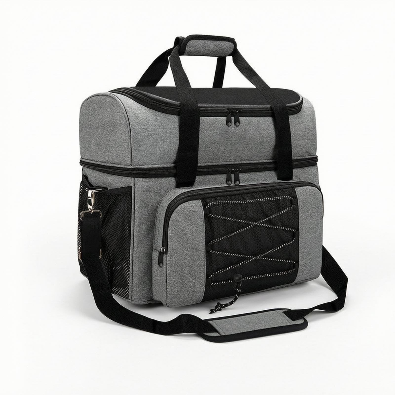 Two Ball Bowling Bag Padded Bowling Bag with Shoe Compartment Molded for Bowlers, League Nights, Travel Gray-picture-25