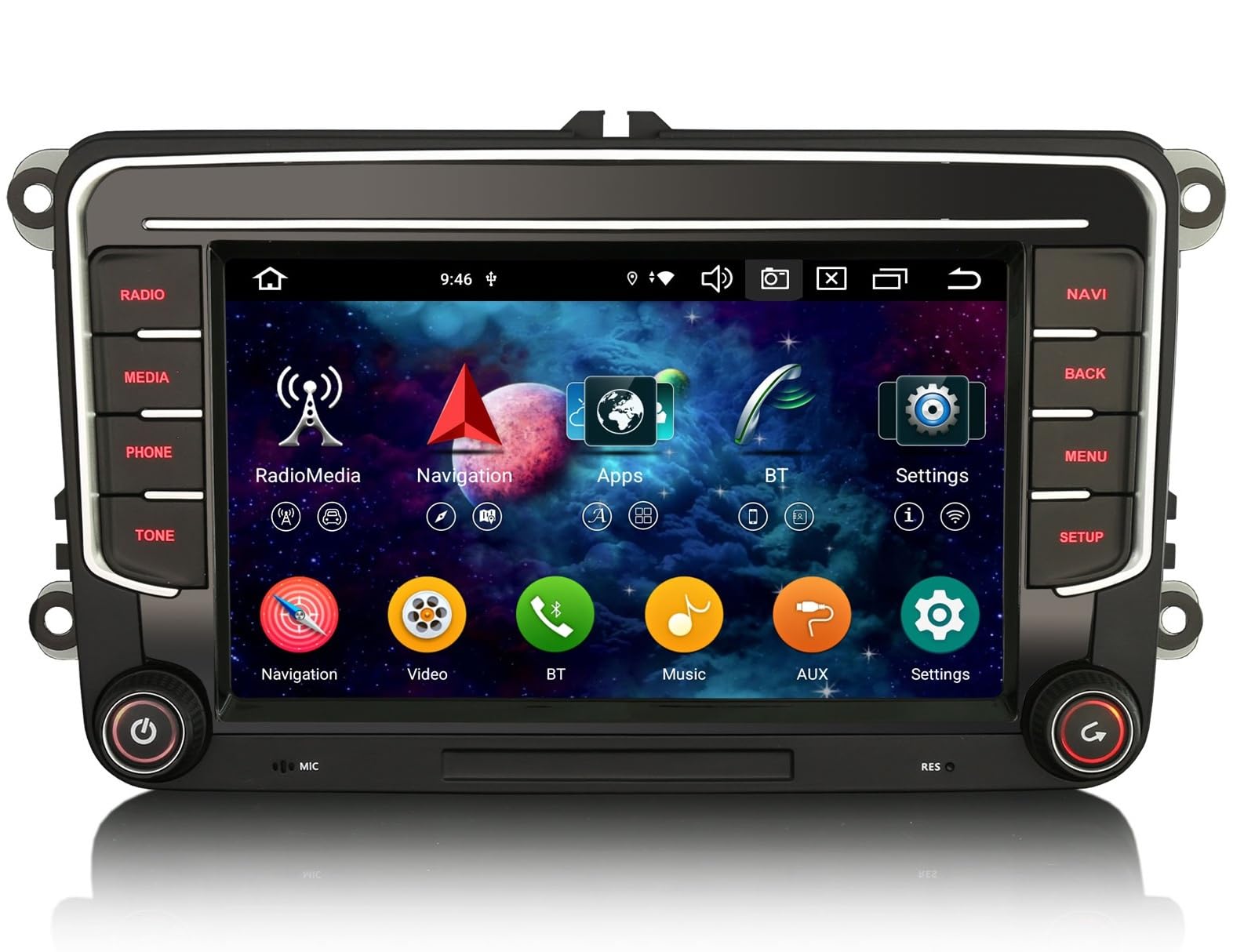 7" Android 16 Autoradio per VW Caddy T6 Crafter 2 Amarok Polo Skoda Yeti | 4GB+64GB GPS Navigatore Touchscreen Bluetooth Wireless CarPlay Android Auto Radio FM DSP WiFi Canbus