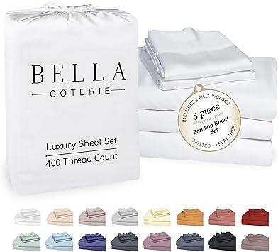 Bella Coterie 6 Piece Luxury Bamboo Viscose King Size Sheet Set