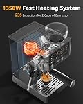AIRMSEN Espresso Machines with Burr Grinder, 20 Bar, Milk Frother Steam Wand, Stainless Steel Coffee Maker for Home - Cappuccino Latte & Cold Brew Iced Coffee Maker & Americano