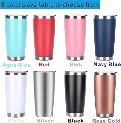 Miniatura 4 de Pandance Vasos aislados de acero inoxidable de 20 onzas con tapa y popote a granel, tazas de agua al vacío de doble pared para bebidas de café