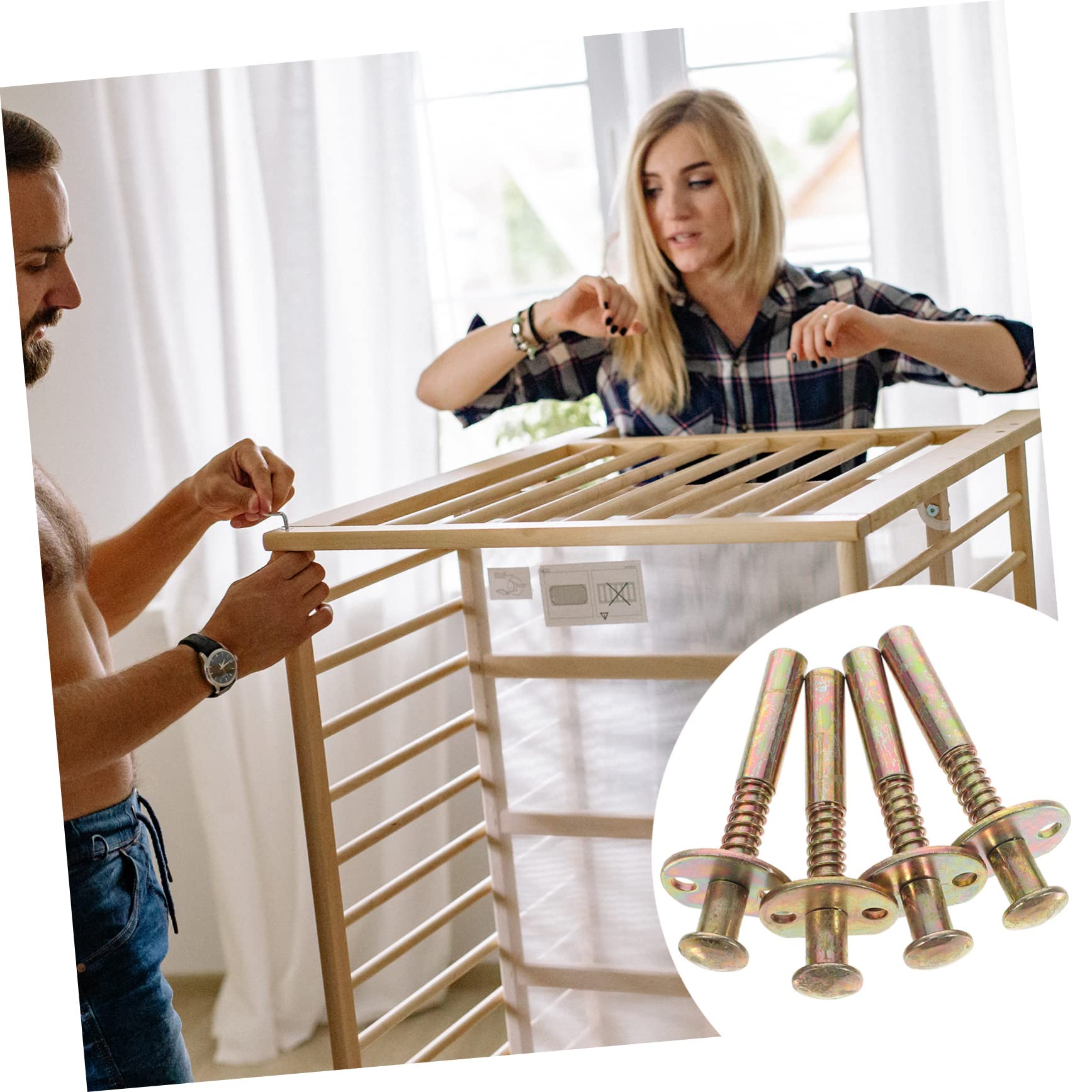 4 Pezzi Perno Molla in Ferro per Letto Piccolo e Lettino, Accessori Facili da Installare e Resistenti All'invecchiamento per Parti di Mobili e Armadietti
