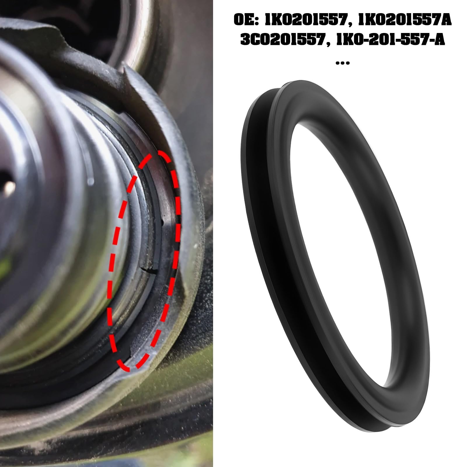 2szt. Uszczelka do pokrywy zbiornika paliwa 1K0201557 53x42x5mm Kompatybilna z Porsche Boxster 986 987 981, 3C0201557