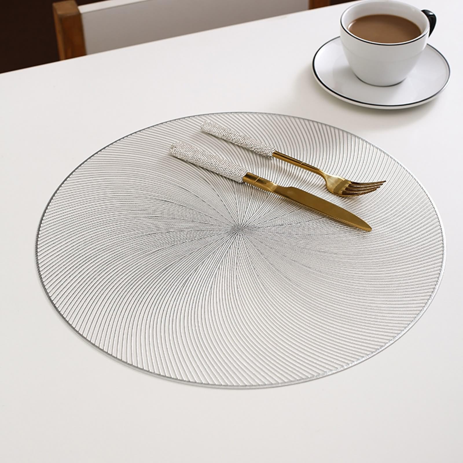 Sous assiette argent PVC anti-rayure et antidérapante pour table