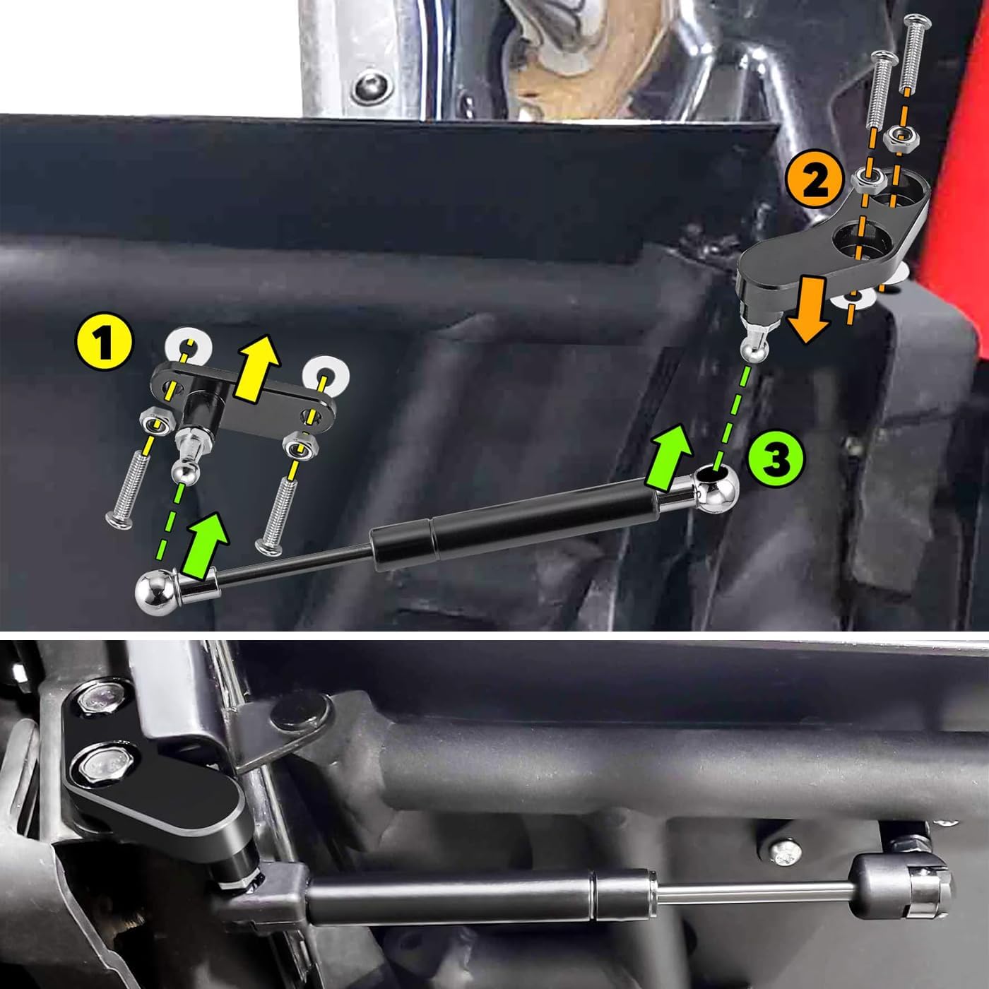 H RUO Door Opener Kits Door Shocks Struts Compatible with Can Am Maverick X3 and X3 Max Front and Rear Doors 2017-2025
