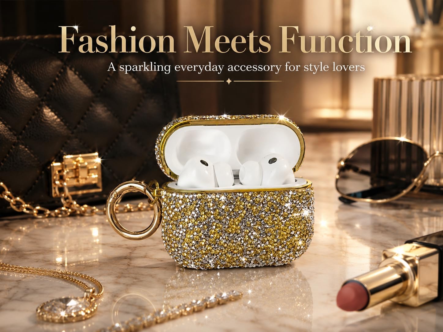 Bling Rhinestone Case Compatible with AirPods 4 & AirPods 5