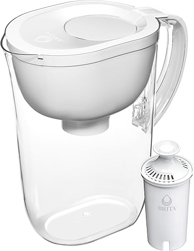 Miniatura 12 de Brita Jarra de filtro de agua de todo el día, blanco, grande, 10 taza, 1 cuenta Negro -,Azul,Blanco