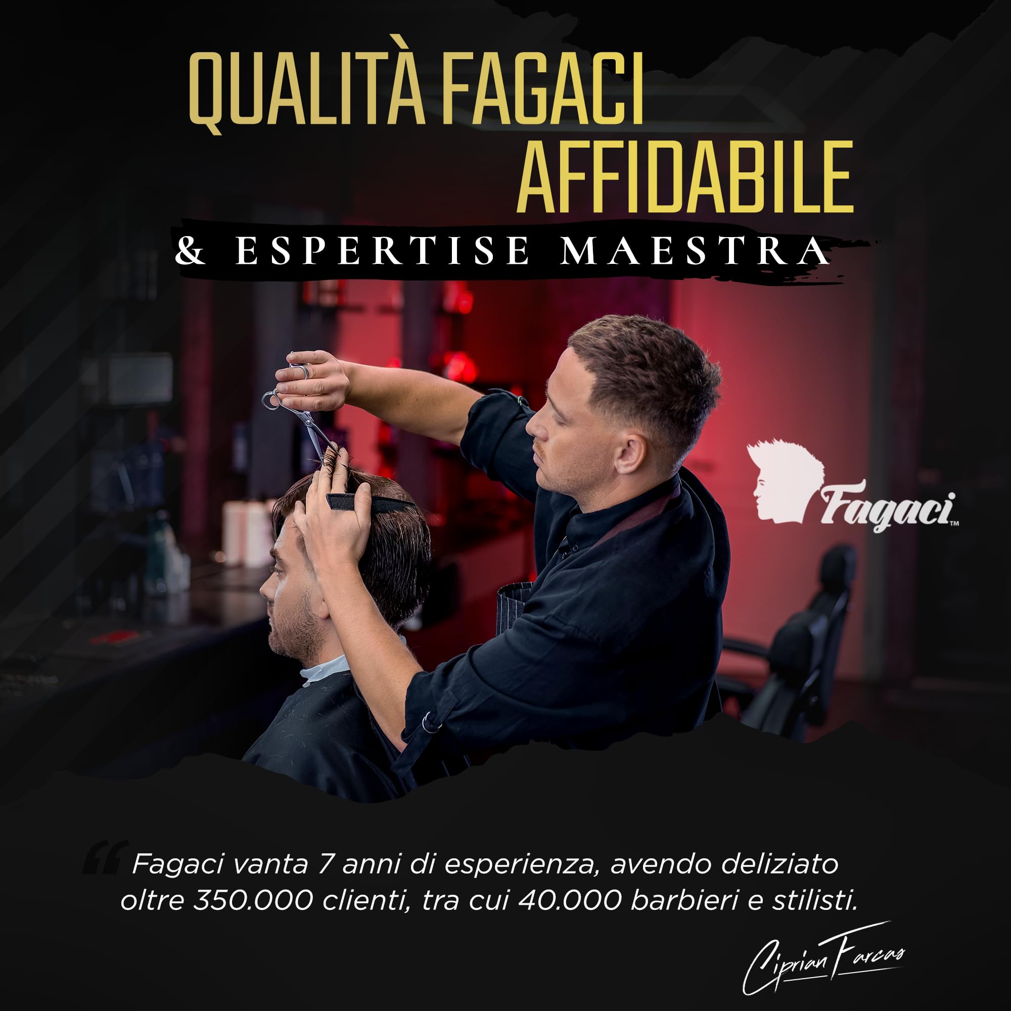 Fagaci Forbici Parrucchiere Professionali 5.5" Acciaio Giapponese per Tagli Ultraprecisi, Forbici Capelli Professionali Barbiere Lame Affilate Come Rasoi, Durata Estrema