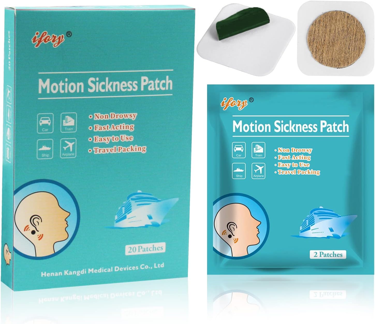 ifory Motion Sickness Patches, Sea Sickness Patches for