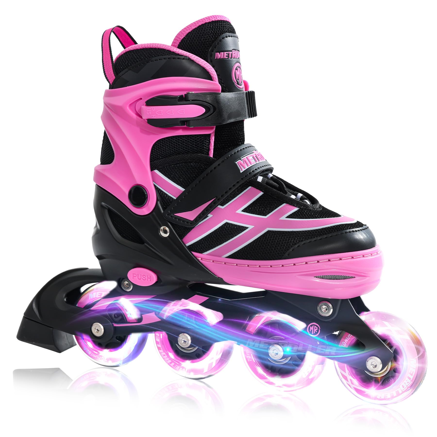 METROLLER Inline Skates for Girls Boys Ages 5-8 8-12 Adjustable Illuminating Wheels Inline Roller Skates for Youth Kids Outdoor Blades