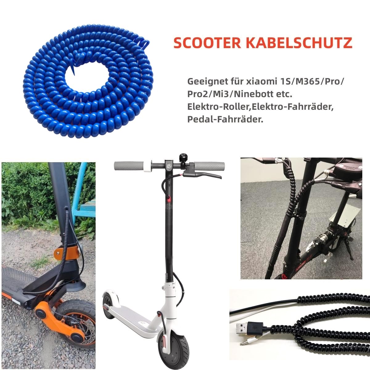 Tubo Spiralato Per Cavi 1m - In TPU, Per Monopattini Xiaomi E Ninebot, Tagliabile, Protezione Flessibile - Foto 2