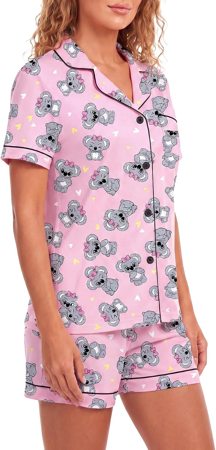LYANER Women's Heart Print Pajamas Sets image 4