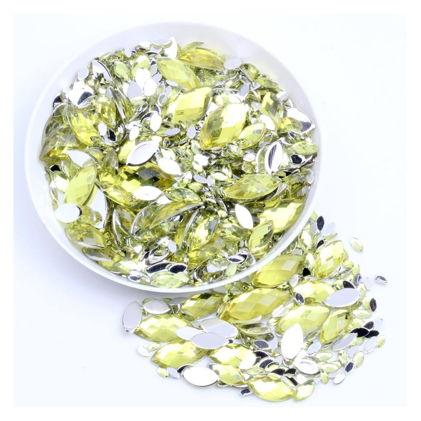 Akrylowe Rhinestone Strass 4x8mm 10000 sztuk cyrkonie do paznokci normalne kolory Flatback Marquise ziemia fasetki ozdoby do paznokci(Material:07 Light Purple)