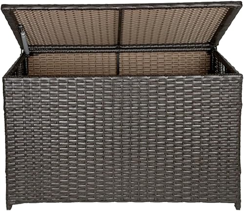 Miniatura 6 de Baúl de almacenamiento de mimbre, 30 x 17 x 18 pulgadas, 160 L, baúl de mimbre tejido a mano con tapa que se mantiene abierta, soporta 200 libras,