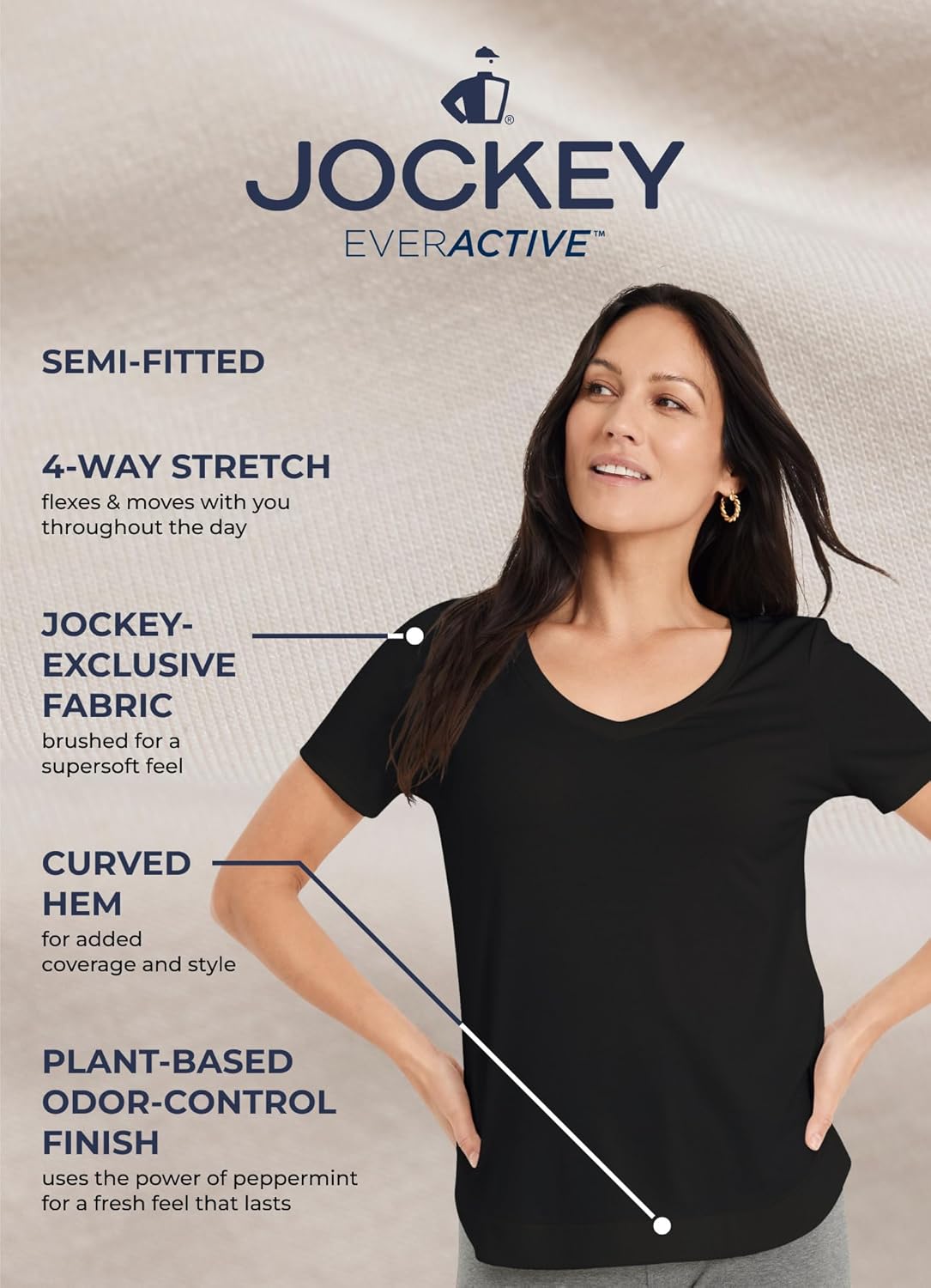 Jockey Women's Activewear EVERACTIVE V-Neck Tee - Image 4