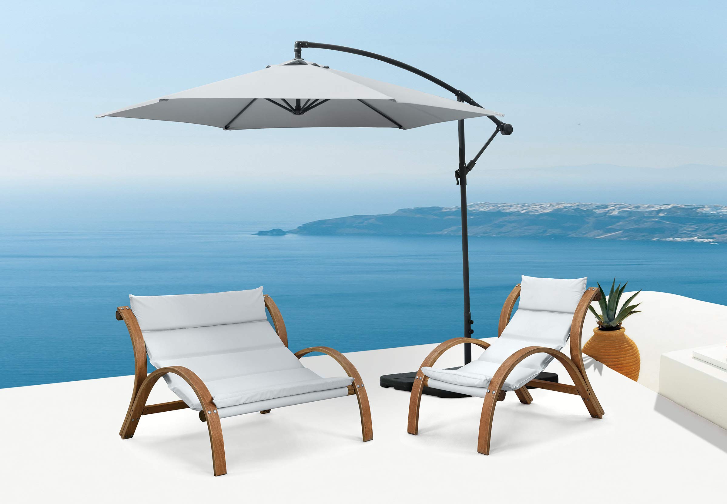 Buy Jarder Libra Garden Parasol Set Cantilever Umbrella, 4Piece Base