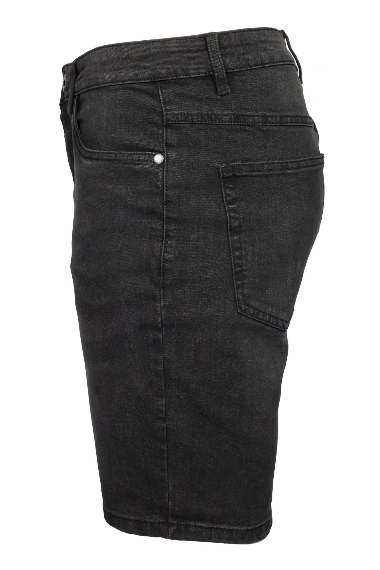 Xact Pantalones Cortos Denim Hombre – Stretch 10 oz, Corte Regular, 5 Bolsillos, Cierre de Cremallera – Look Casual