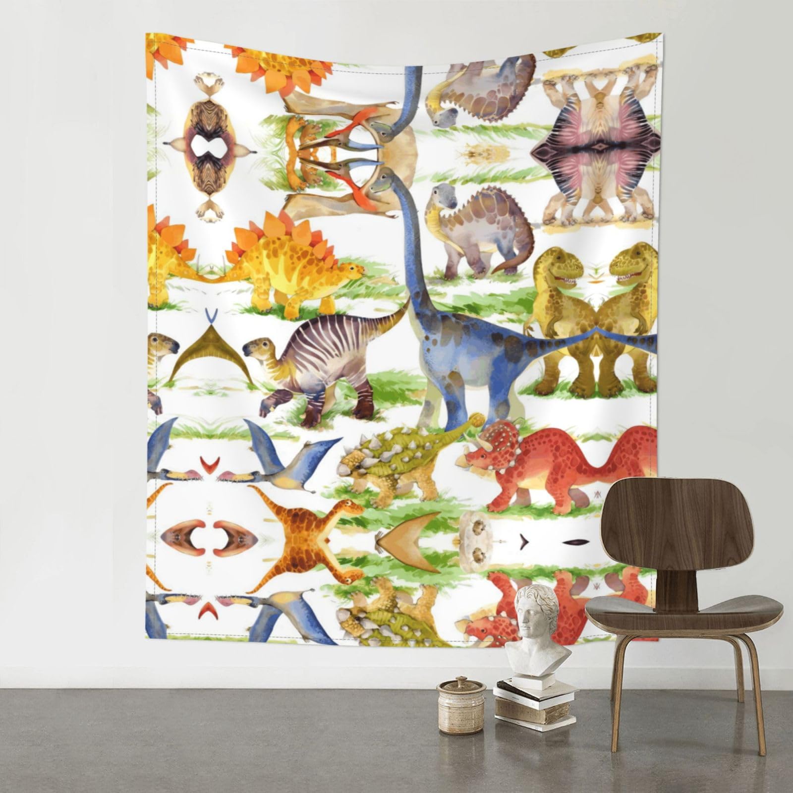 YYHWHJDE Dinosaur Prints Wall Tapestry 60x51in - High-Grade Polyester Throw Blanket for Bedroom, Dorm, Beach & Picnic Decor
