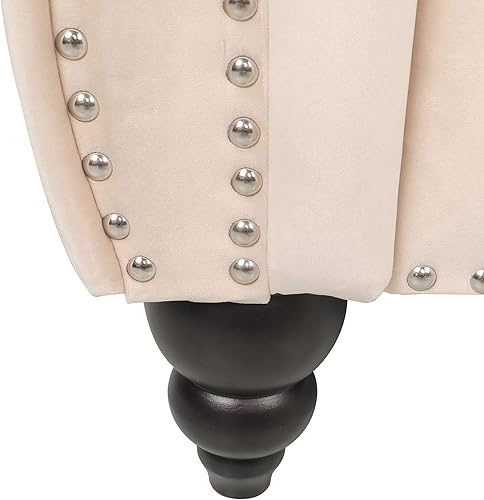 Miniatura 7 de RARZOE Chesterfield - Juego de sofá biplaza, beige, espuma, 1+2 plazas, 67 pulgadas de ancho x 32 pulgadas de profundidad x 27 pulgadas de alto