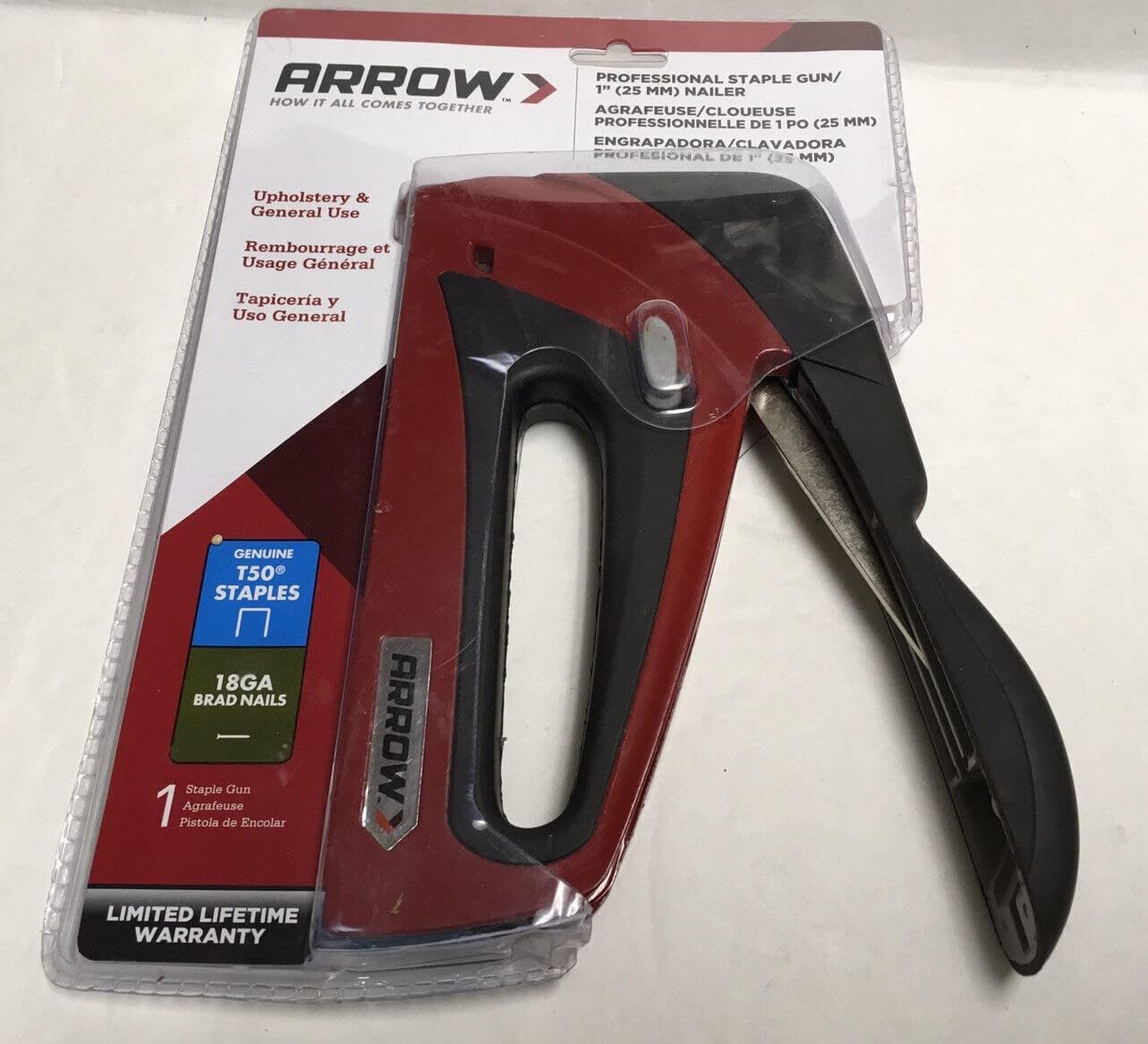 Arrow Fastener T50RED Red Pro Staple Gun