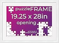 Vista 69 de Poster Palooza Kit de marco para rompecabezas de 21.25 x 15 pulgadas, incluye hojas de pegamento para rompecabezas, marco de madera blanca