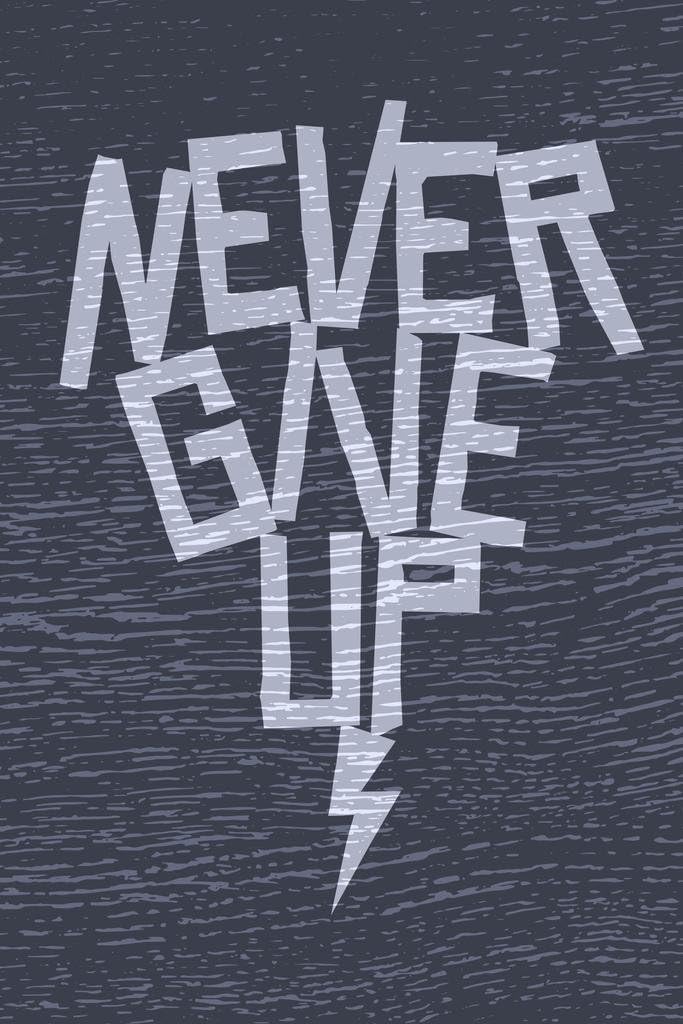 Laminated Workout Posters For Home Gym Never Give Up Motivational Inspirational Exercise Word Art Poster Dry Erase Wall Art 24x36