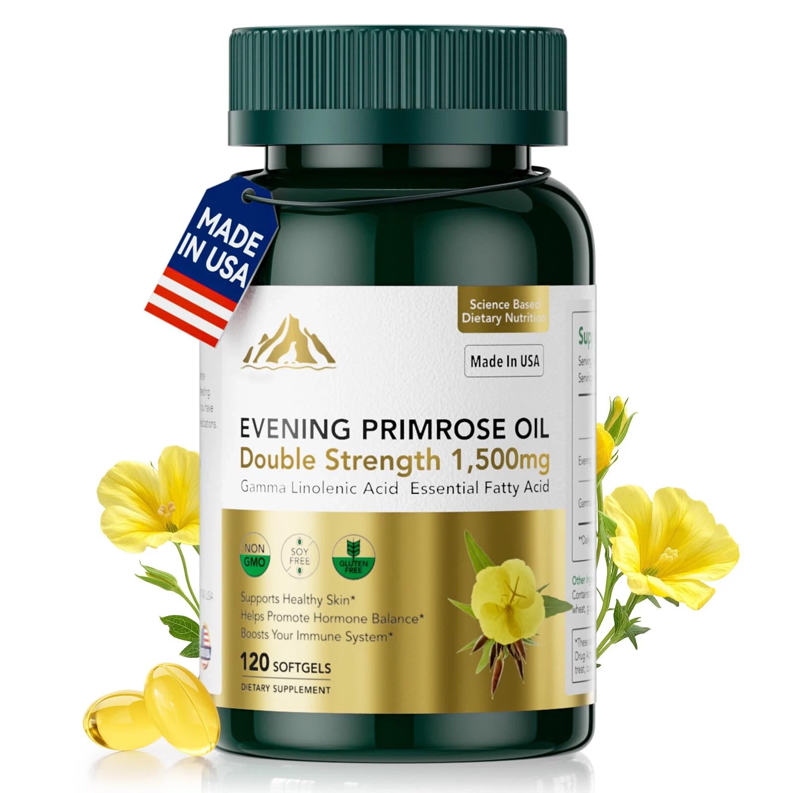 Mission Hill Foods Evening Primrose Oil for Women 1500mg, 120 Softgels