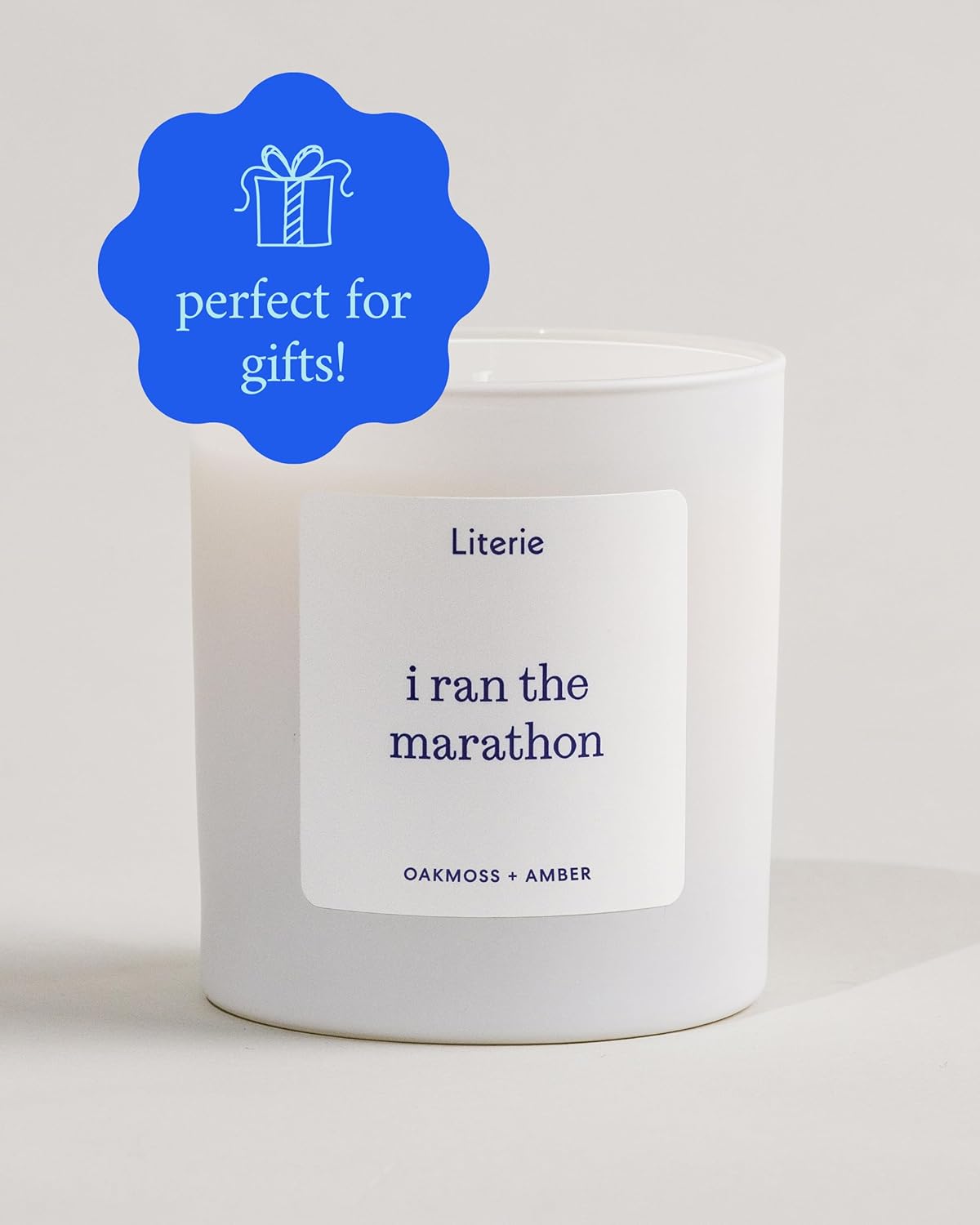 Literie NYC Inspired Scented Candle: I Ran The Marathon - Oakmoss & Amber Scent, 9oz, 50 Hour Burn, Vegan Soy & Coconut Blend Candle for Home Decor, Gift for Women & Men