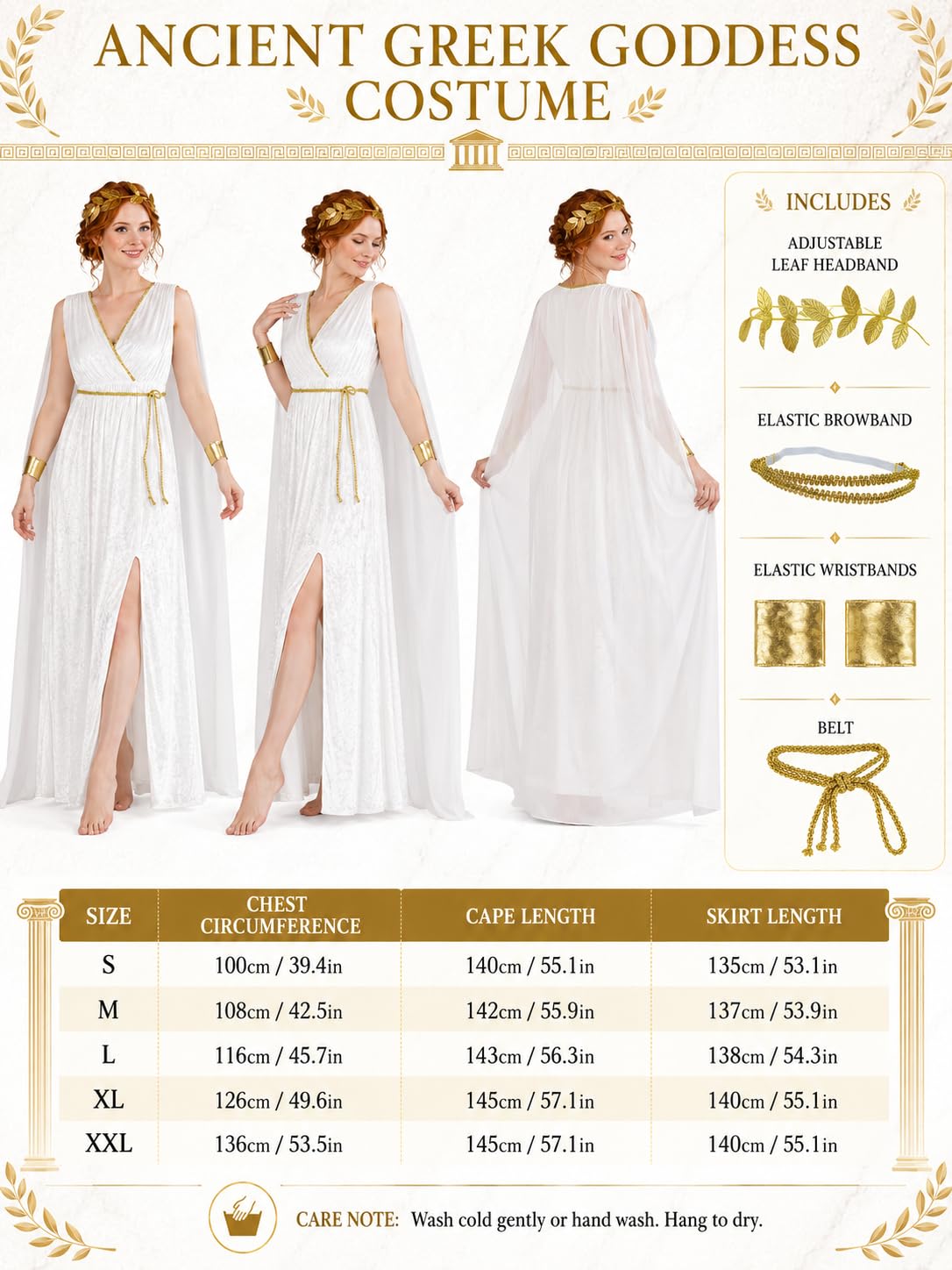 HOMELEX Greco Toga Costume Donna Romana Halloween Nobiltà Dea Cosplay