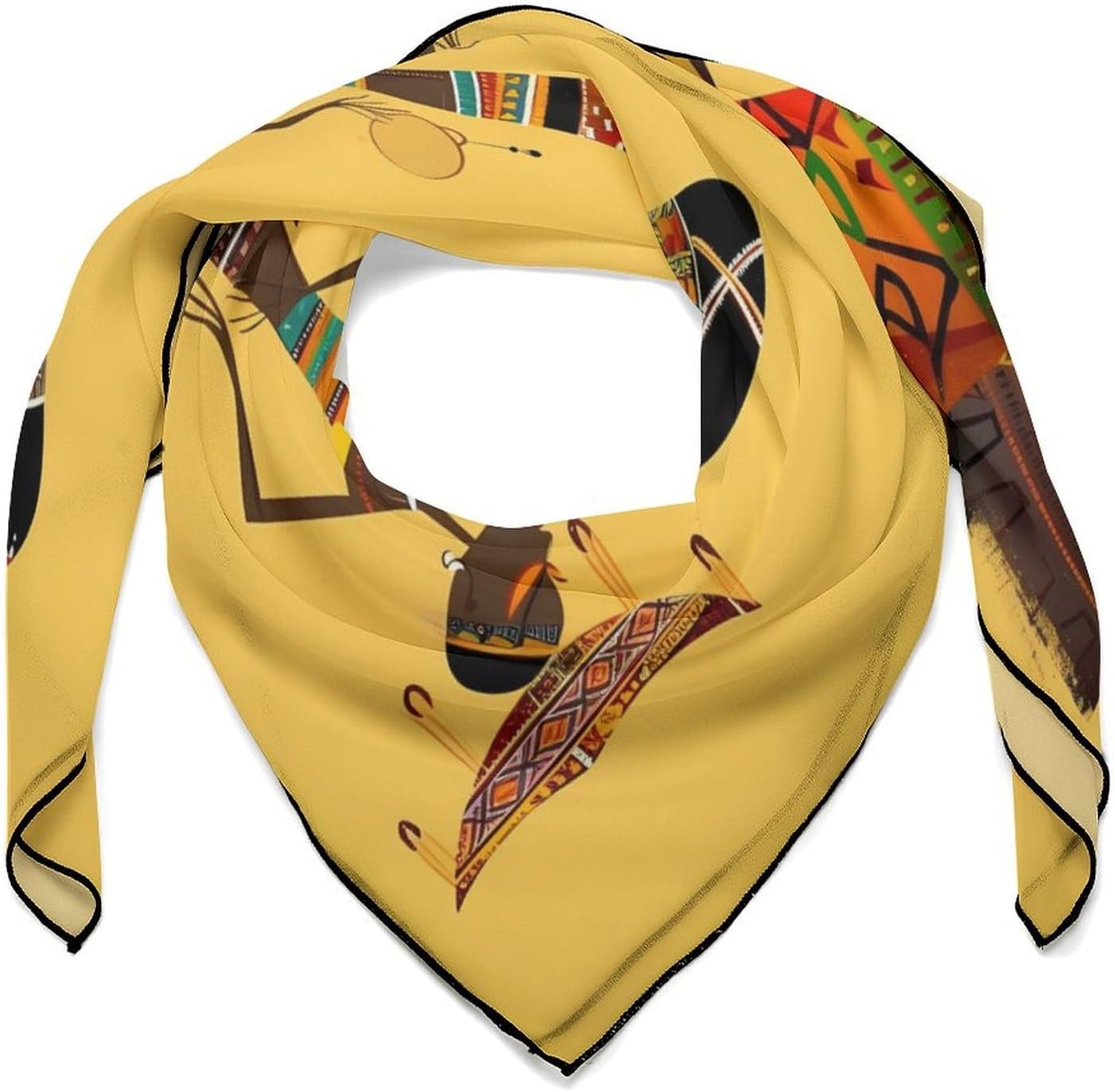 Creative African Culture Square Head Scarf Lightweight Womens Scarves Bandana Scarf Fashion Scarf Shawl Multifunctional Hair Wrap for Sleeping