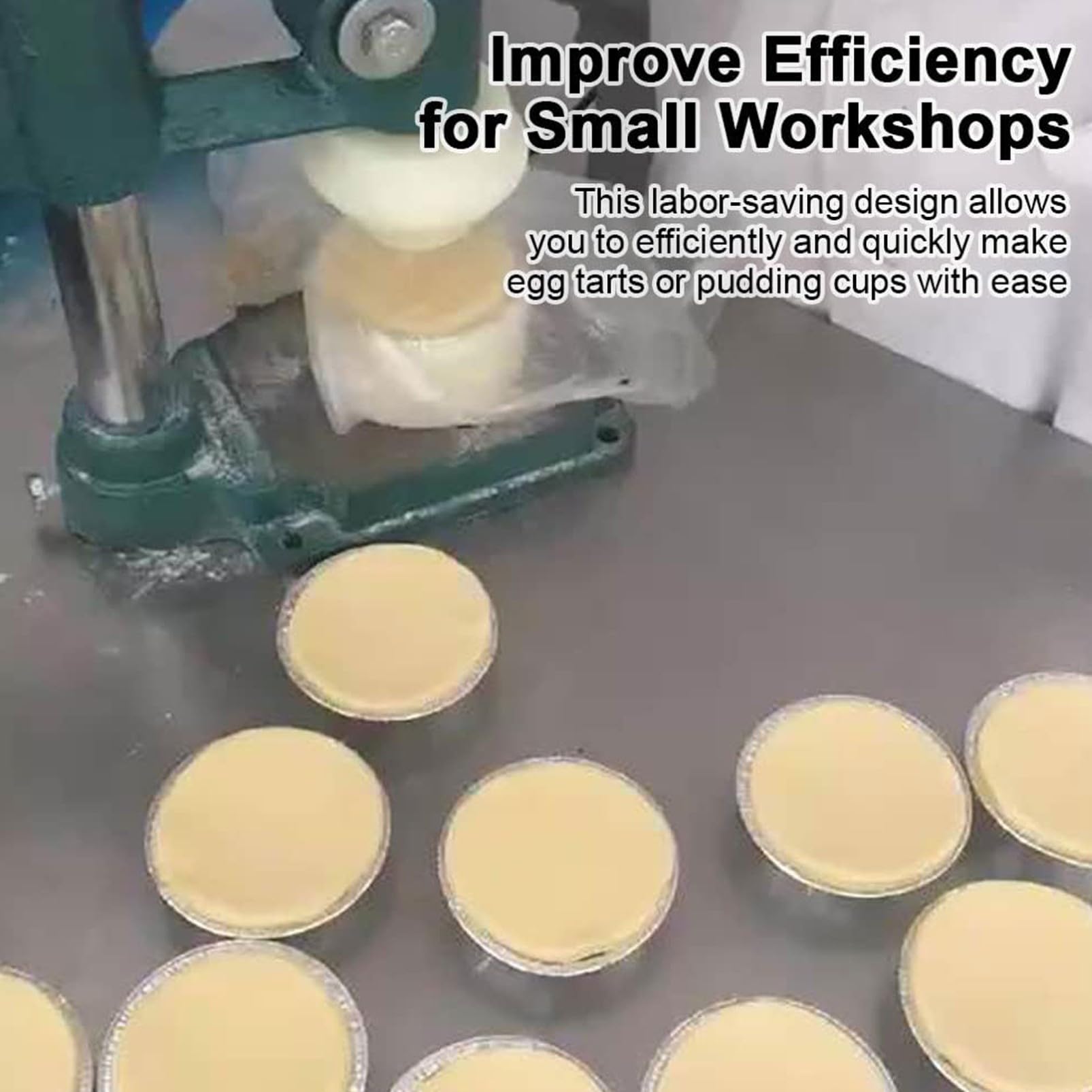 Máquina de prensa de tartas de huevo, 16 moldes manual para hacer tartas de huevo, molde de tarta de crema de prensa manual para el hogar, panadería, uso comercial