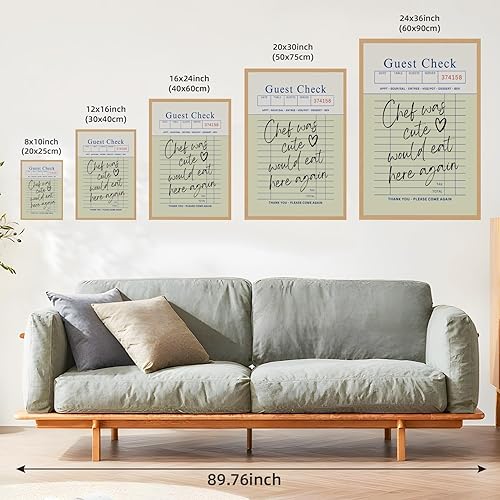 Miniatura 3 de Licpach Divertido póster de lienzo con diseño de cuadros de invitado, diseño de Chef Was Cute Would Eat Here Again, decoración de pared de cocina de