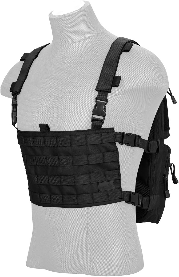 Lancer Tactical 1000D Nylon QD Chest Rig and Backpack Combo (Black)
