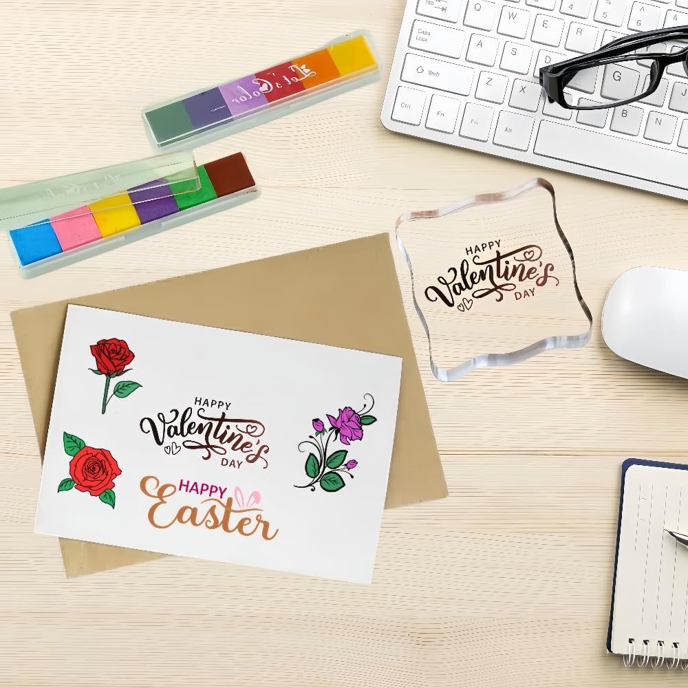 Words Clear Stamps for Card Making Sentiment Clear Stamps for Halloween Birthday Christmas Holiday Card and DIY Scrapbooking Journaling Card Making (Transparent-1)