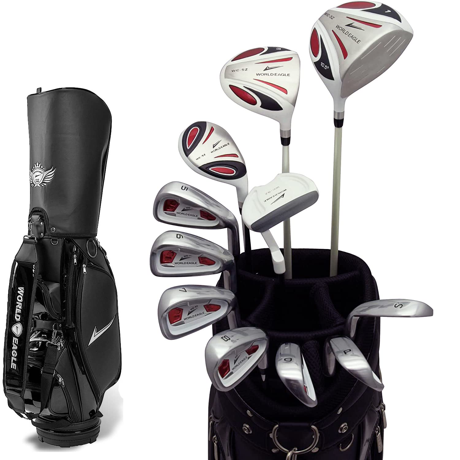 Amazon.co.jp: WORLD EAGLE 5Z-白 クラブセット 11本 S バッグ:CBX001