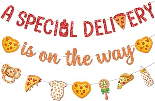 A Special Delivery Is on the Way Banner Pizza Party Decorations Special Delivery Pizza Baby Shower Decorations Pizza Themed Baby Shower