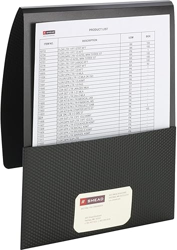 Smead Organized Up - Carpetas apilables de polietileno, tamaño carta, negro, 5 por paquete (87805)
