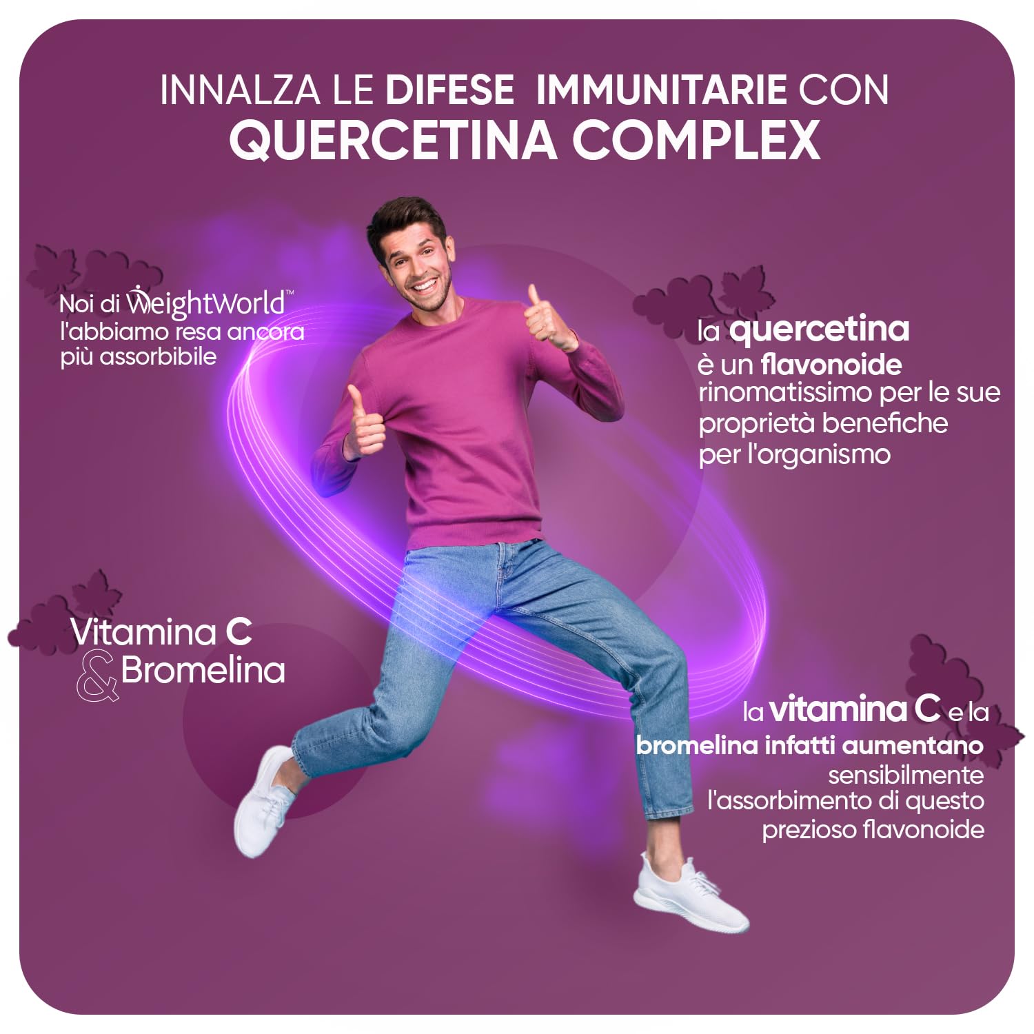 Quercetina 610mg, Quercetina Complex 180 Capsule Vegan (6 Mesi), Quercetina e Bromelina con Rosa Canina, Rutina, Bioflavonoidi - Vitamina C, Sistema Immunitario, Stress Ossidativo - Quercitina Complex
