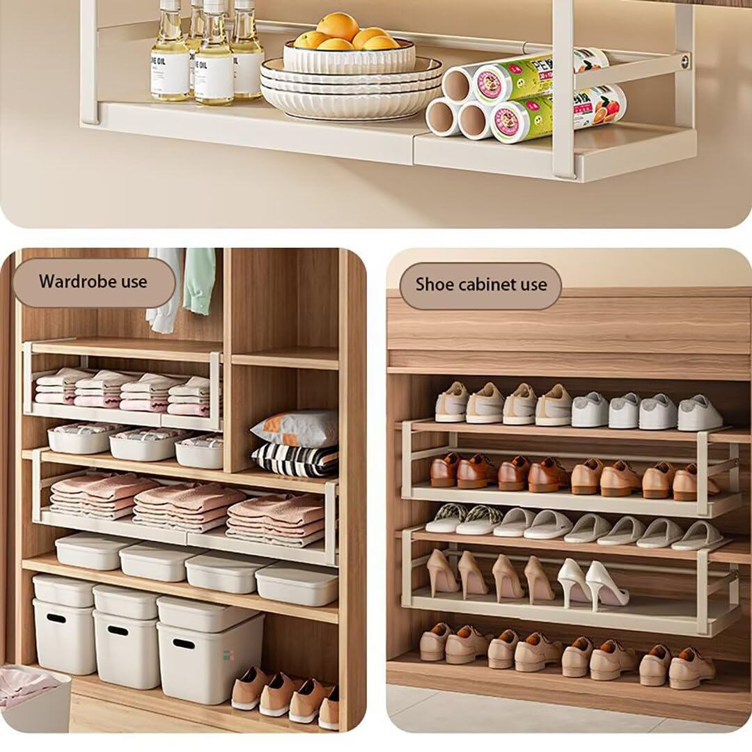 Cesta para debajo del estante – Cestas colgantes de metal para cocina, baño, oficina, armarios y cabina – Ahorro de espacio en blanco