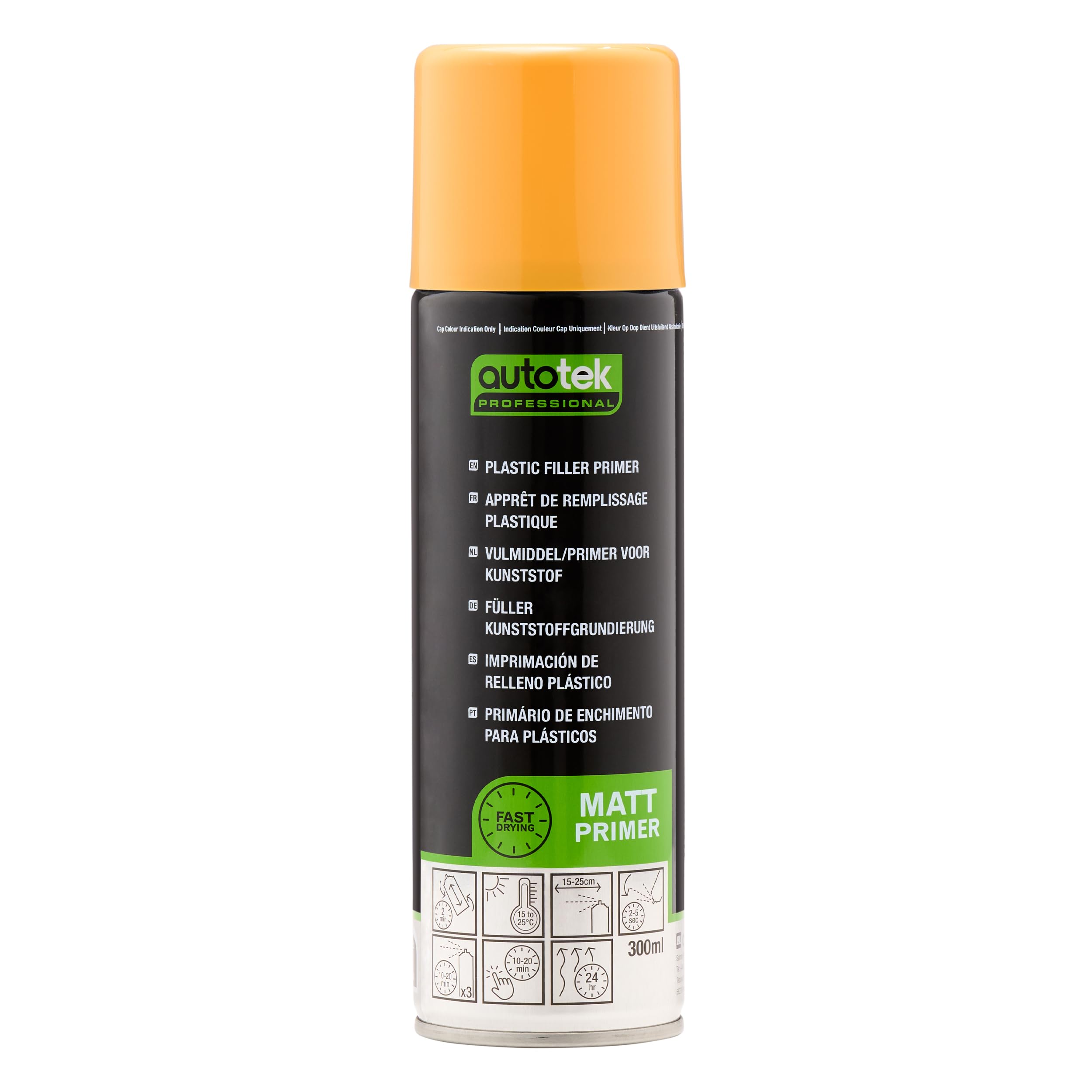 Autotek Professional Expertly Formulated Acrylic Based Primer Spray Paint, Plastic Filler Primer 300 ml