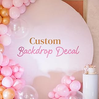 EGD Custom Backdrop Vinyl Decal | Personalized Wall Sticker for Party & Event Backdrops | Custom Name Letters for Birthday, Baby Shower, Graduation & Nursery Decor | Sizes & Fonts (A. Customizable)