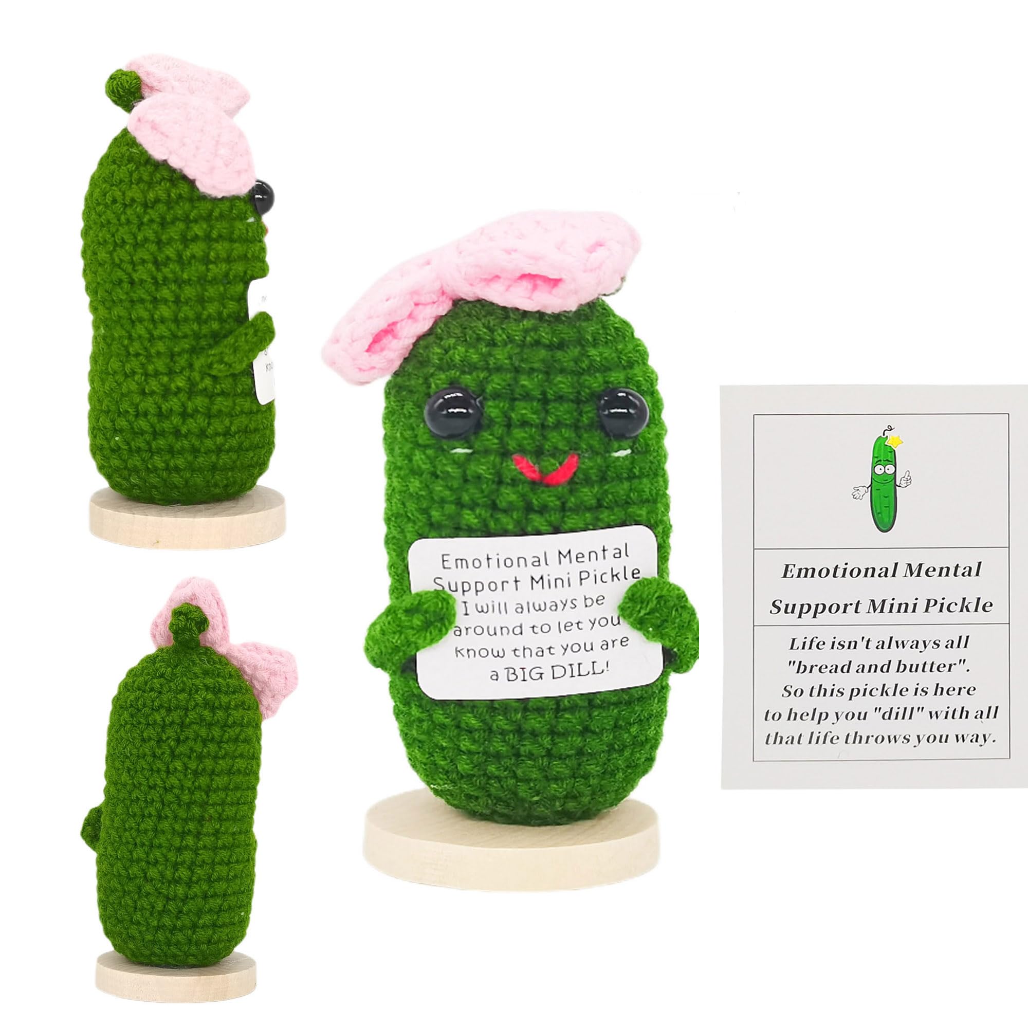 qyqkfly 1 Pcs Emotional Pickled Mental Support Desk Positive Inspirational Pickles Coworker Family Girls Breast Cancer Awareness Gifts Women Easter Birthday Christmas (Pickle 11)