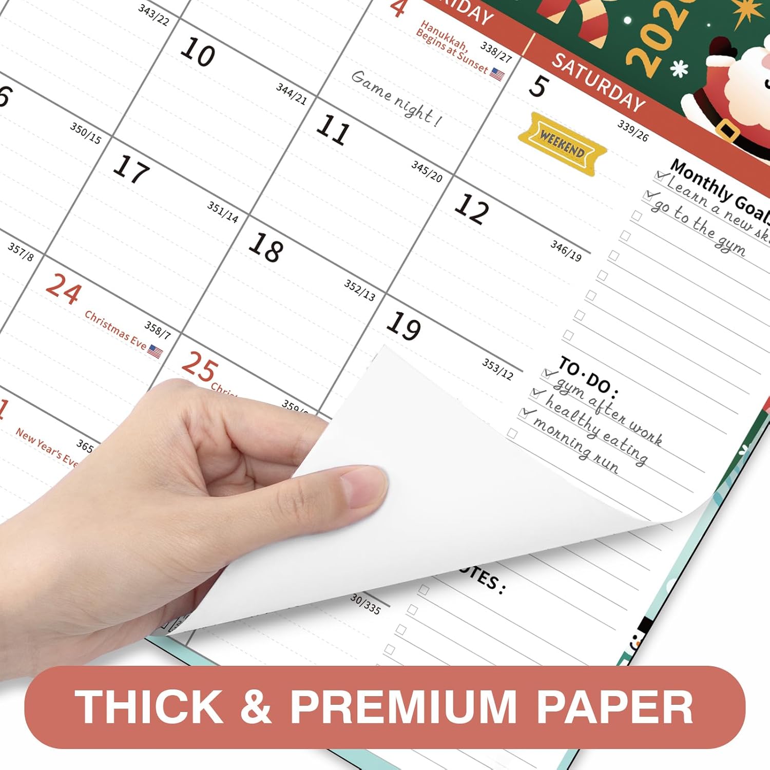 Ospelelf 2026-2027 Calendar Magnetic Desk Wall Desktop Monthly Planner from January 2026 - June 2027 Large To Do Pad with Plastic Cover for Office 17" X 12" Season