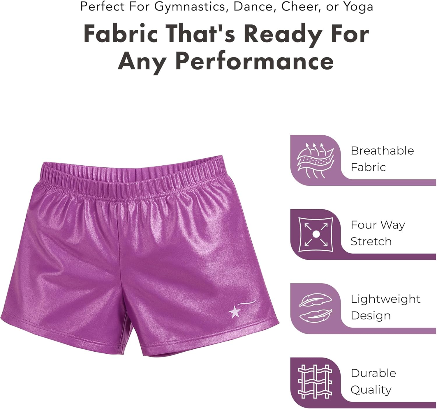 Destira Girls Mystique Gymnastic Athletic Sport Short, Gymnastics, Practices, Dance, Cheer, Yoga, Girls/Child Sizes