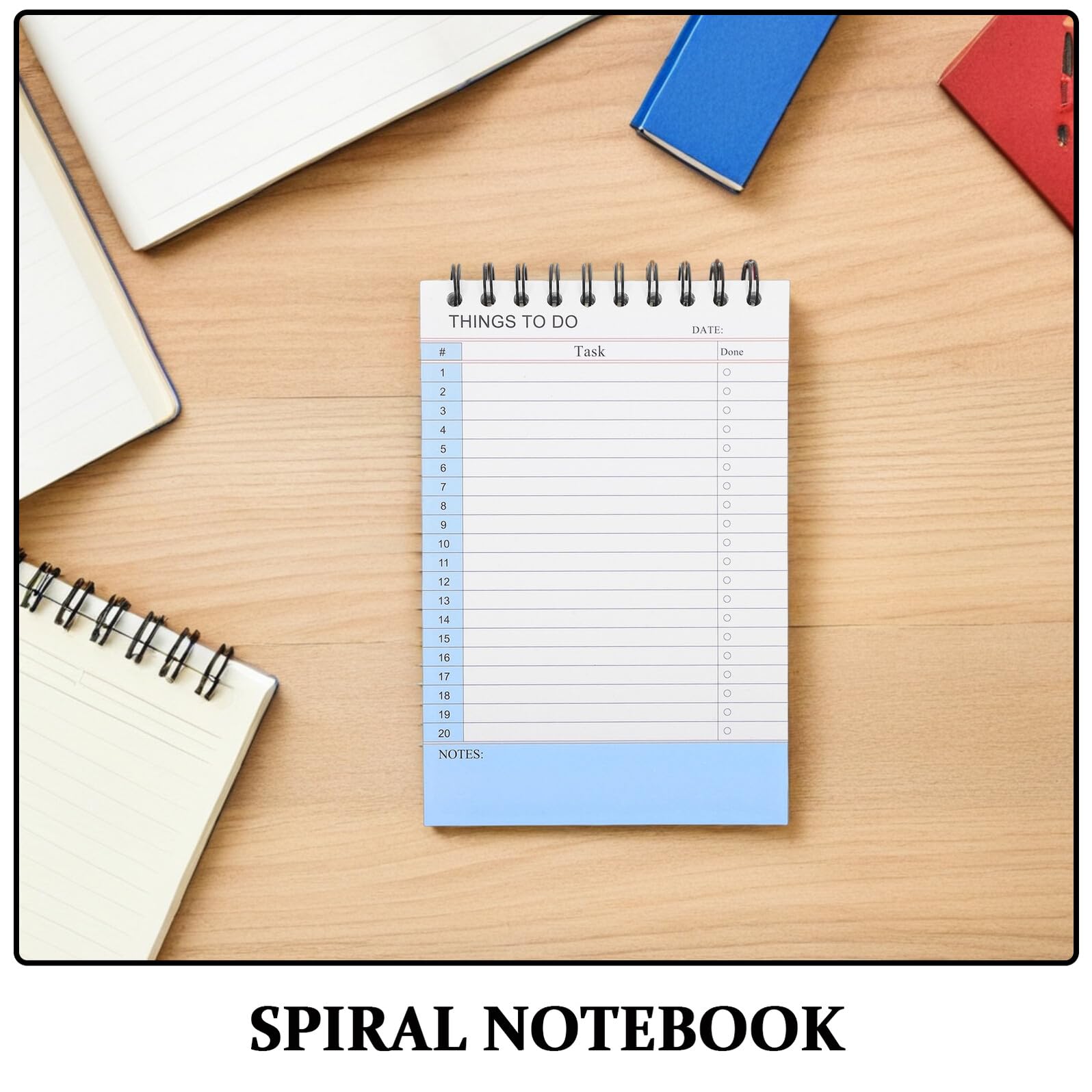 Cabilock Planificador de Trabajo Cuaderno Espiral 2 Unidades con Diseño Minimalista y Secciones de Notas Rayadas para Oficina Hogar